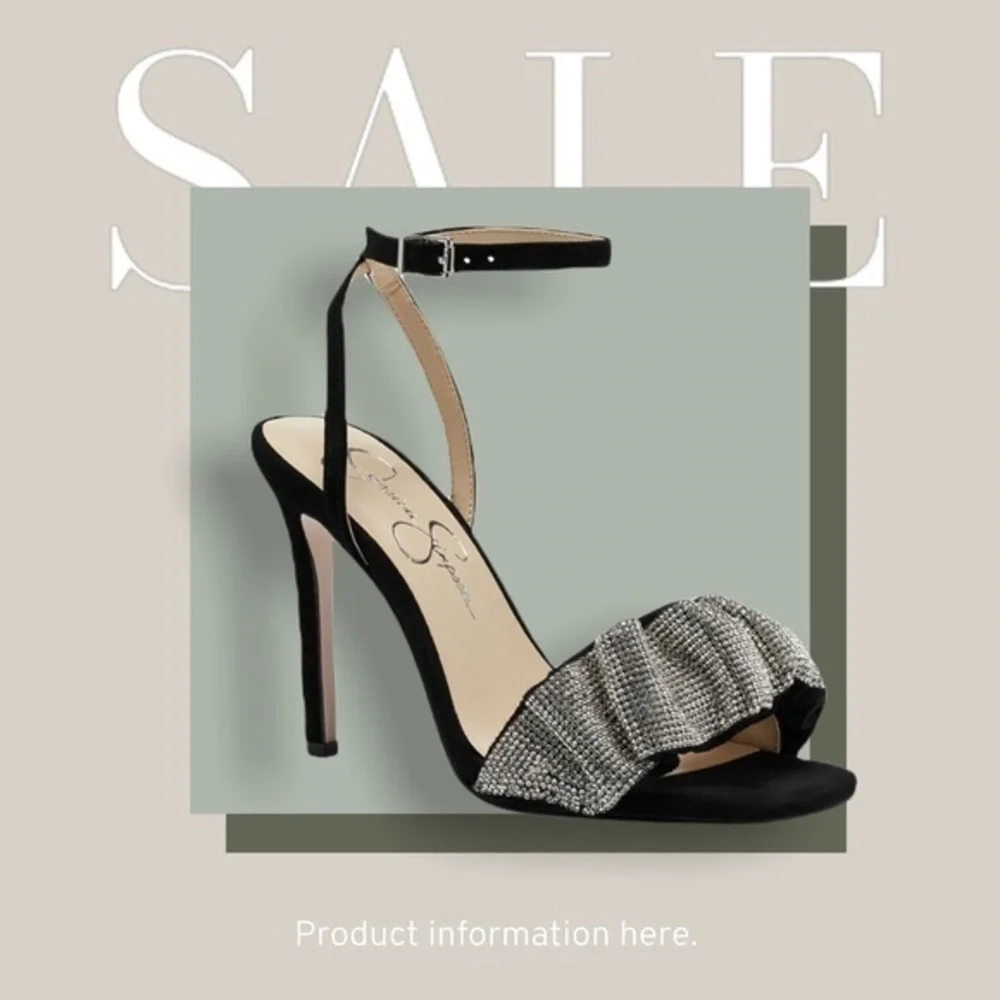 Jessica Simpson Black and Silver Heels
